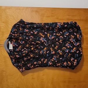 MAEVE Cap Sleeve Print Blouse